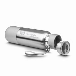 GARRAFA INOX TERMICA C/ALCA CINZA
